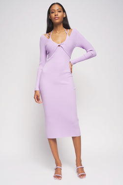 lilac cocktail dress